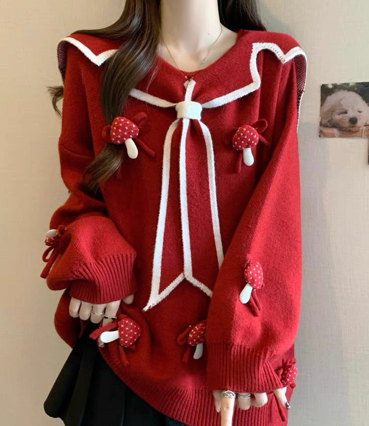 Fashion Red Sweater Coat PN6920