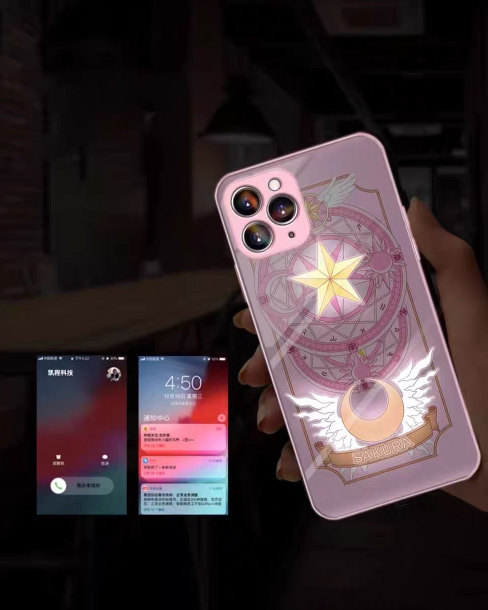 Lighting anime Phone Case for iphone 7p/8plus/X/Xs/XR/Xs max/11/11pro/11pro max/12/12pro/12pro max/12mini/13/13pro/13mini/13pro max/14/14pro/14plus/14pro max/15/15pro/15plus/15pro max PN6697