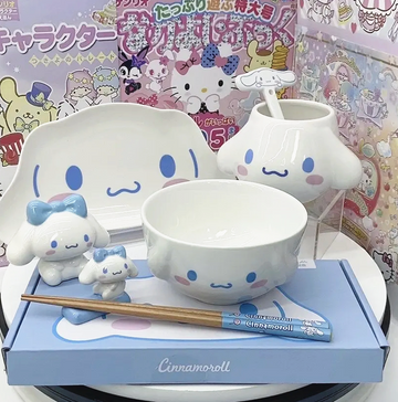 Cartoon Anime Ceramic Cup Bowl And Dish Set PN5528