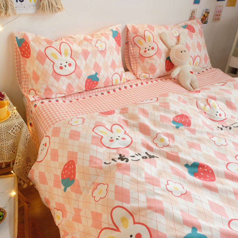 Rabbits Strawberry Bedding Set JK2491