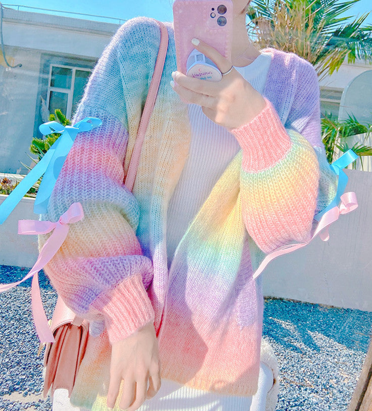 Fashion Rainbow Sweater Coat JK2605