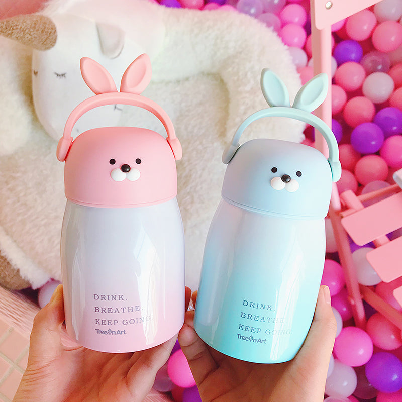 Lovely Rabbit Ears Stainless Steel Vacuum Water Bottle JK1820