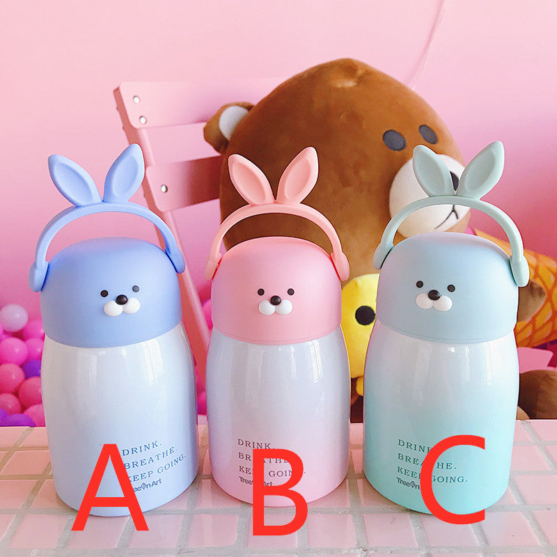 Lovely Rabbit Ears Stainless Steel Vacuum Water Bottle JK1820