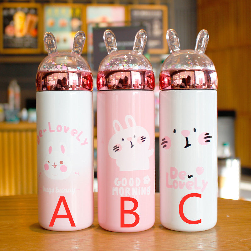 Cute Rabbit Stainless Steel Vacuum Water Bottle JK1857