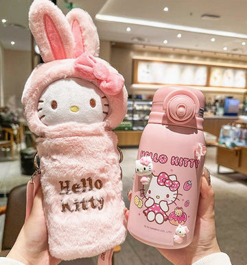 Cartoon Kitty Vacuum Water Bottle Set JK3757