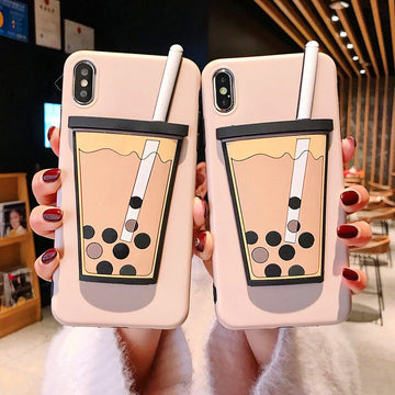 Bubble Tea Phone Case for iphone 6/6s/6plus/7/7plus/8/8P/X/XS/XR/XS Max JK1306