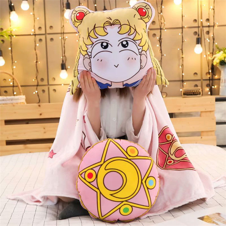 Cartoon Sailormoon Pillow And  Blanket JK2360