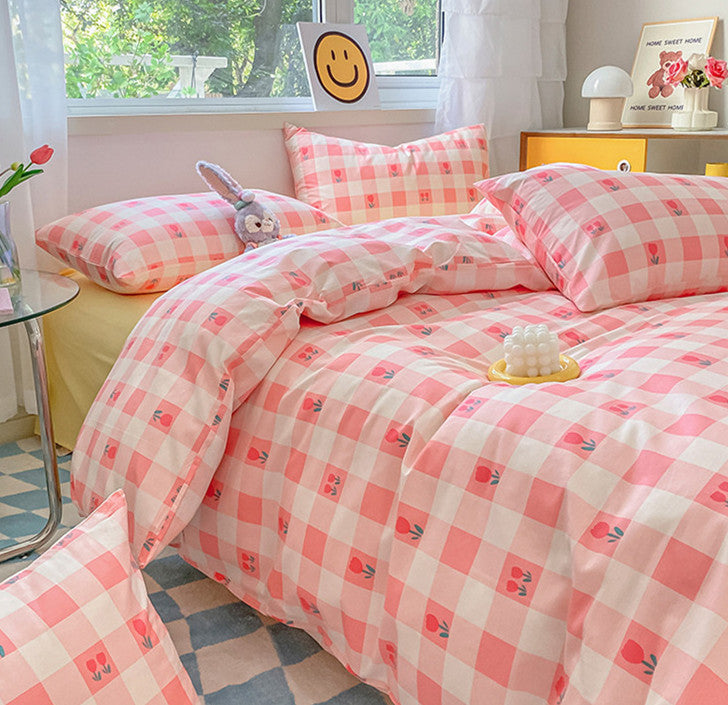 Pink Flowers Bedding Set PN5065