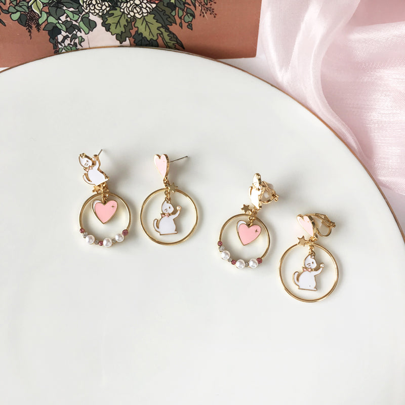 Lovely Cat Earrings/Clips JK2979