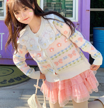 Pretty Flowers Sweater Coat PN5838