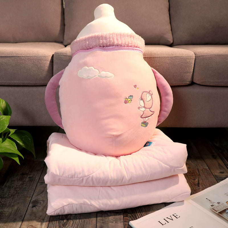 Lovely Baby Bottle Pillow And  Blanket JK2333