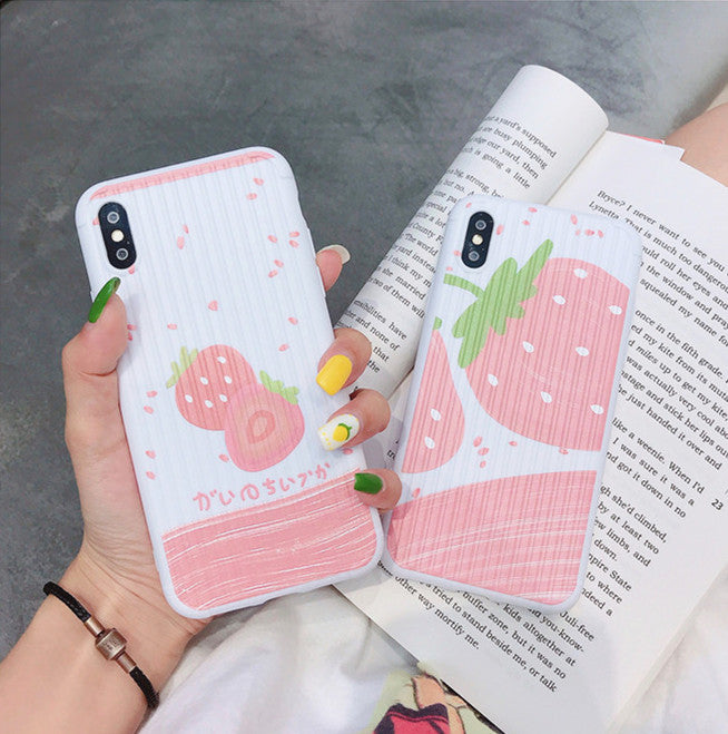 Fashion Strawberry Phone Case for iphone 6/6s/6plus/7/7plus/8/8P/X/XS/XR/XS Max JK1556