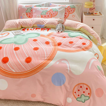 Kawaii Strawberry Bedding Set JK3452