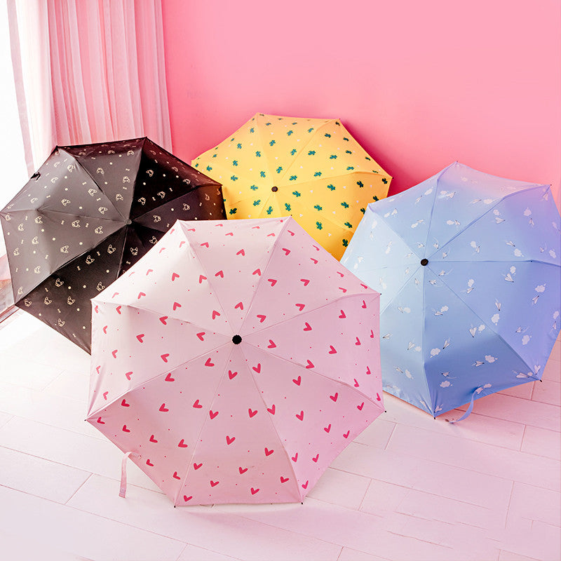 Fashion Girls Folding Sun Umbrella JK1264