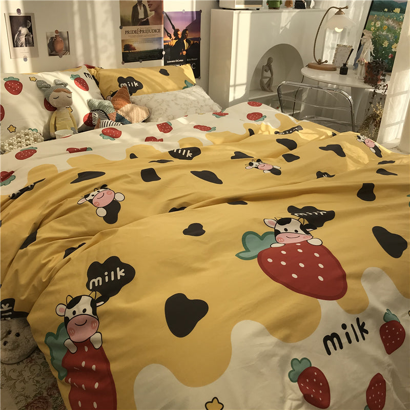 Sweet Strawberry Milk Bedding Set JK2729