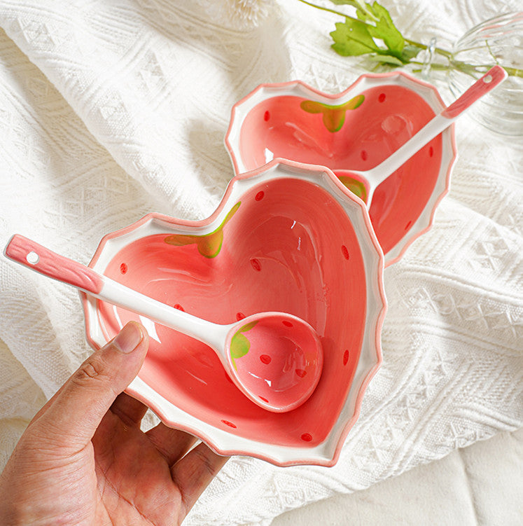 Cute Strawberry Bowl and Spoon PN5557