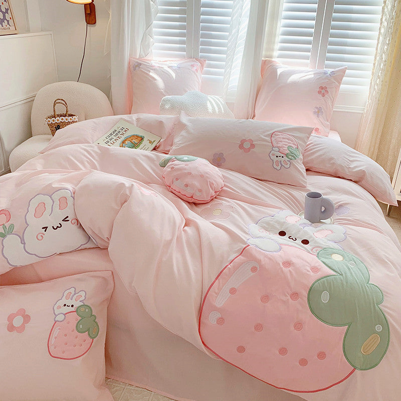 Fashion Strawberry Rabbit Bedding Set JK3303