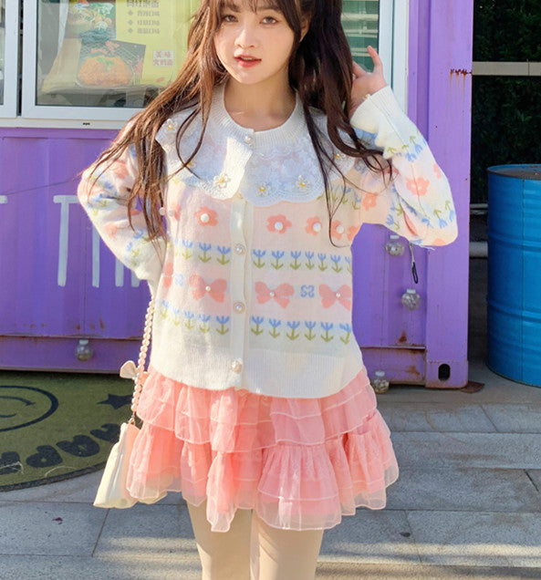 Pretty Flowers Sweater Coat PN5838