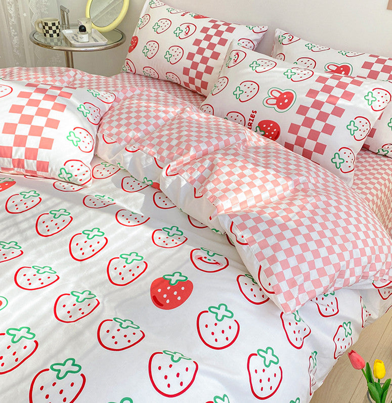 Kawaii Strawberry Bedding Set JK3034