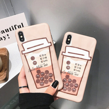 Cute Bubble Tea Phone Case for iphone 6/6s/6plus/7/7plus/8/8P/X/XS/XR/XS Max JK1593