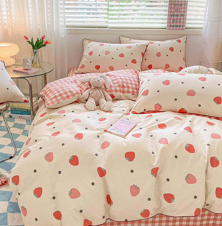 Pink Strawberry Bedding Set PN5206