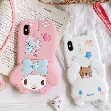 Kawaii Cinnamoroll and My Melody Phone Case for iphone 6/6s/6plus/7/7plus/8/8P/X/XS/XR/XS Max JK1719