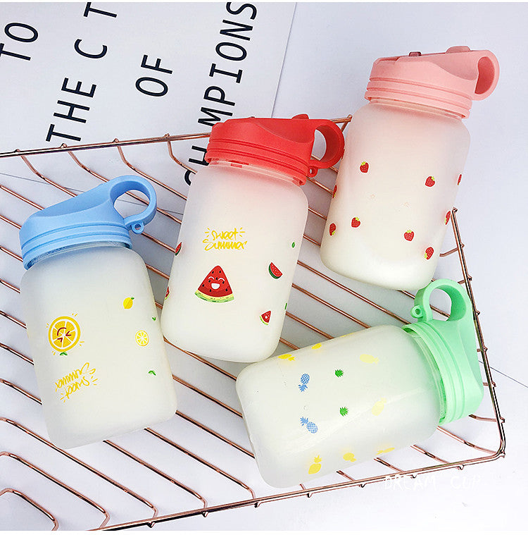 Cute Strawberry and Pineapple Glass Water Bottle  JK1655