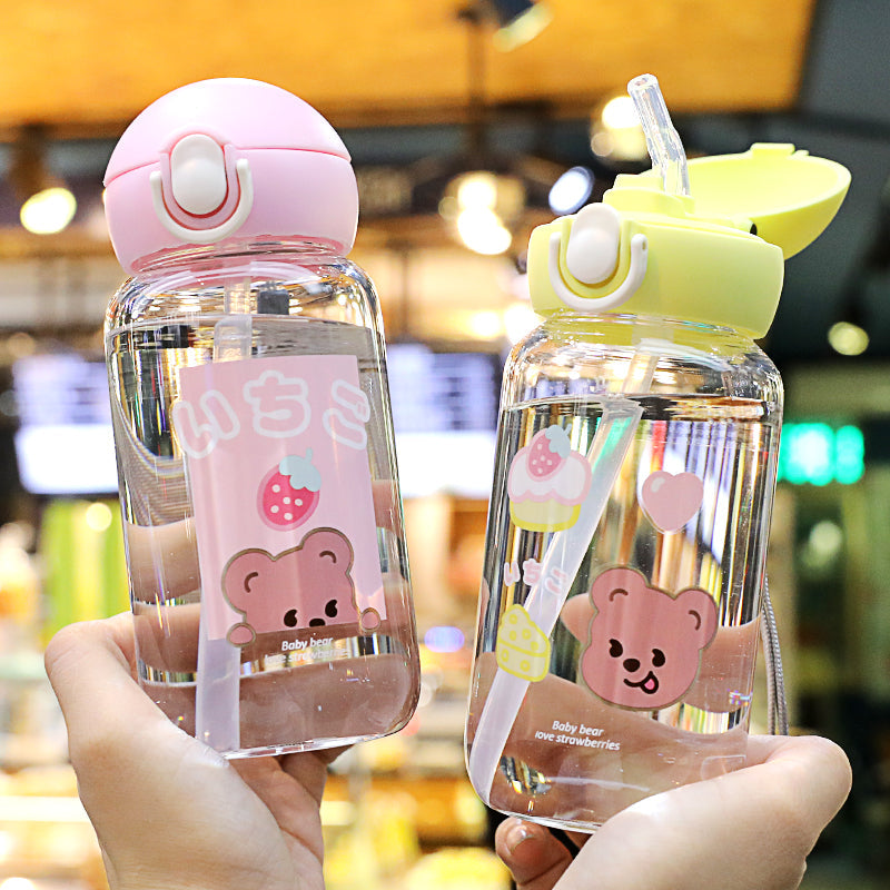 Kawaii Bear Glass Water Bottle JK2272