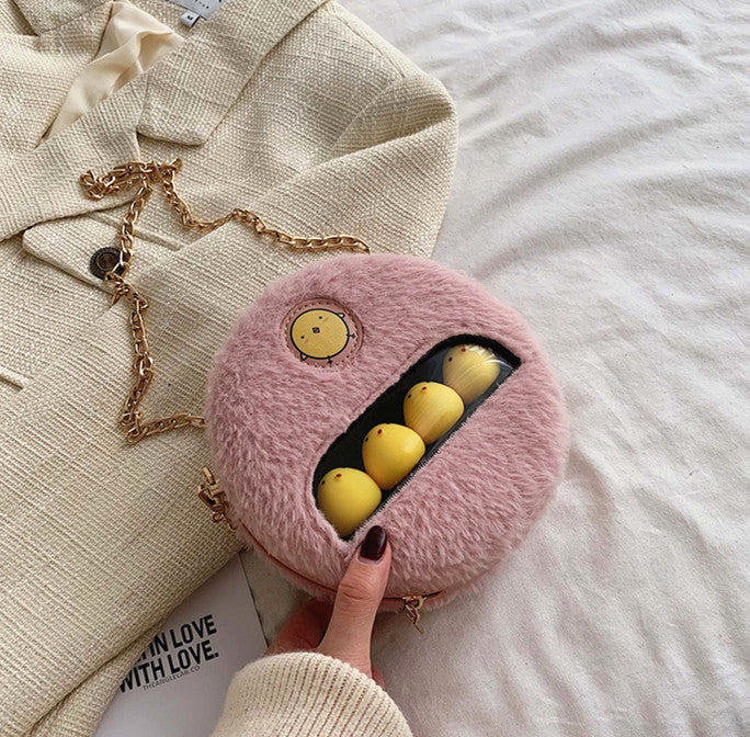 Lovely Round Plush Chick Shoulder Bag JK2037