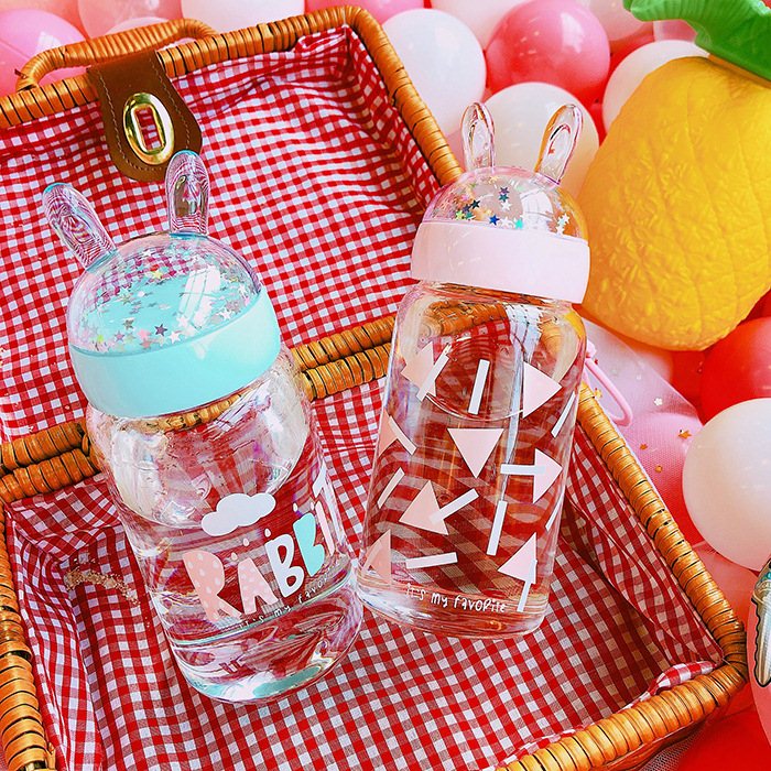 Rabbit Glass Water Bottle JK1097