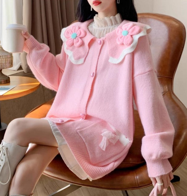 Pretty Flower Sweater Coat PN6303