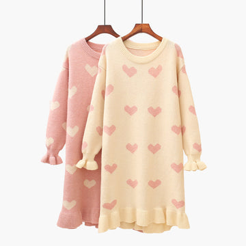 Fashion Heart Sweater Dress JK2142