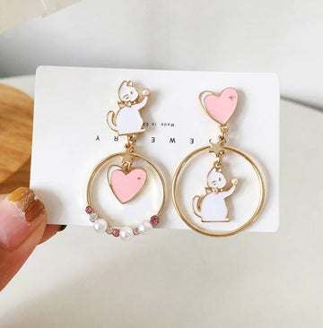 Lovely Cat Earrings/Clips JK2979