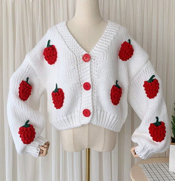 Fashion Strawberry Sweater Coat PN5054