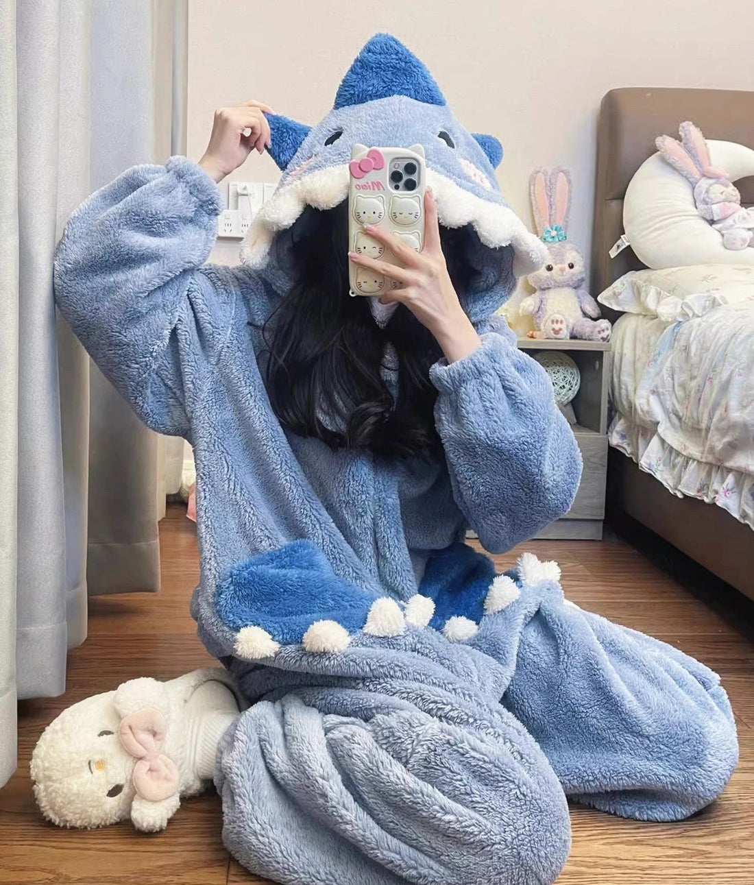 Cartoon Shark Winter Pajamas Dress JK3688