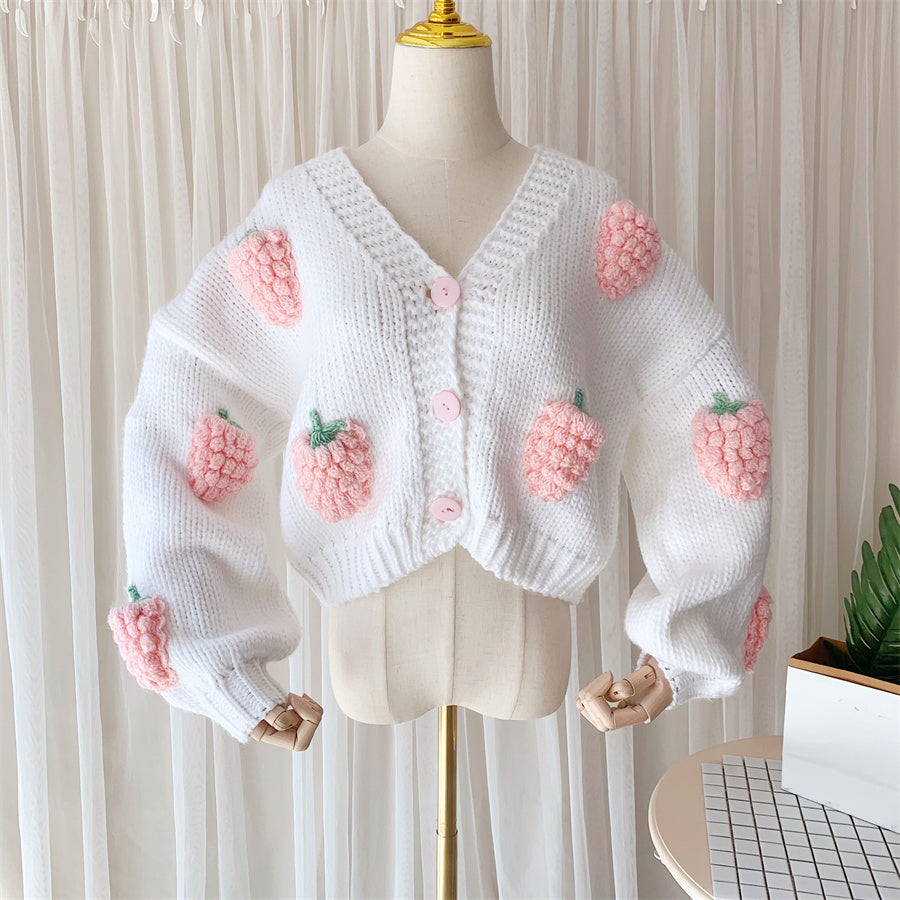 Fashion Strawberry Sweater Coat JK3135