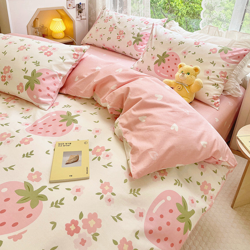 Lovely Strawberry Flowers Bedding Set PN5128