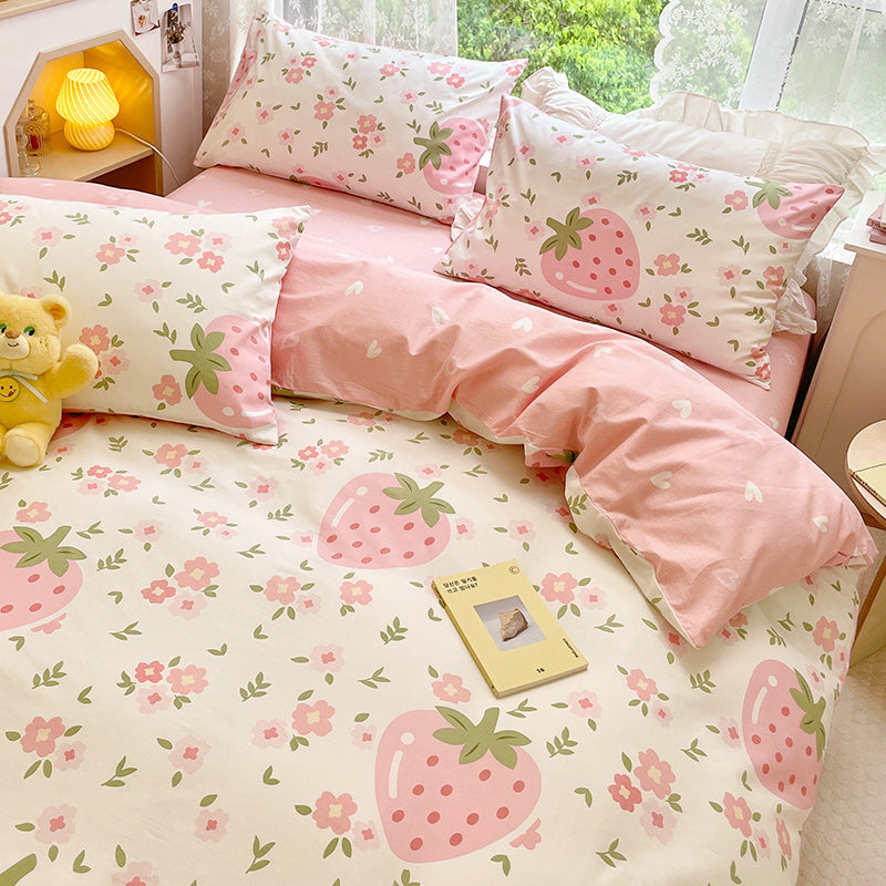 Lovely Strawberry Flowers Bedding Set PN5128