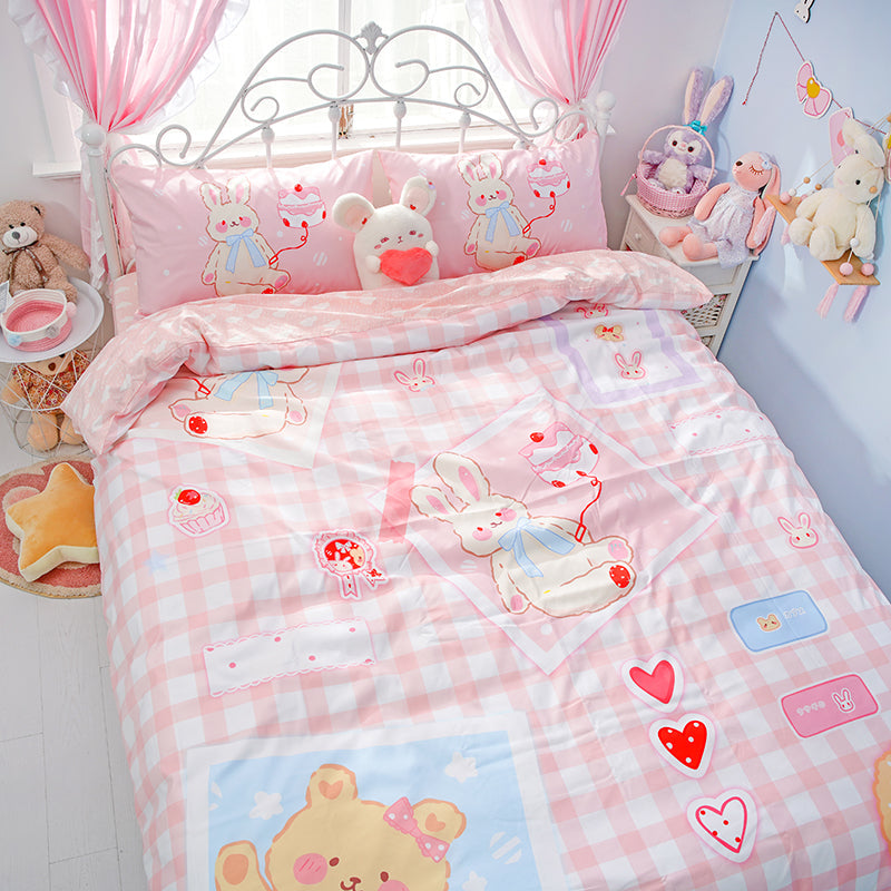 Pink Rabbit Bedding Set JK2413