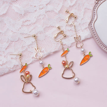 Cute Rabbit Earrings/Clips JK3000