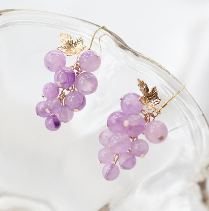 Purple Grapes Earrings/Clips JK2715