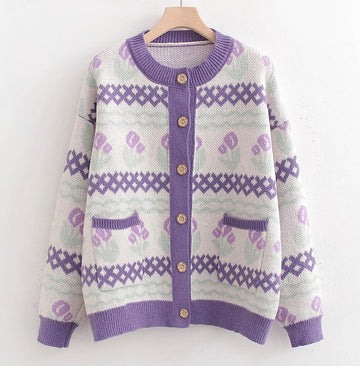 Pretty Flowers Sweater Coat JK3661