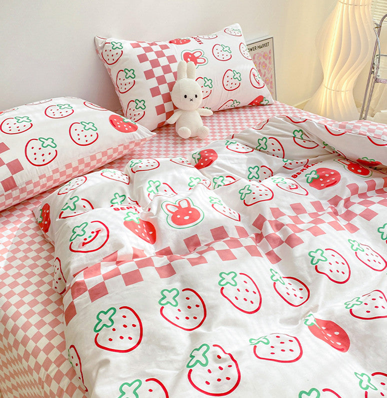 Kawaii Strawberry Bedding Set JK3034