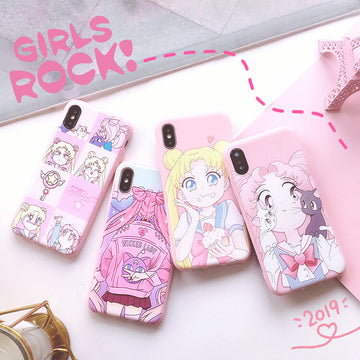 Kawaii Sailormoon Phone Case for iphone 6/6s/6plus/7/7plus/8/8P/X/XS/XR/XS Max/11/11 pro/11 pro max JK1832