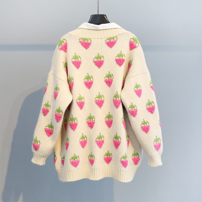 Fashion Strawberry Sweater Coat JK2134