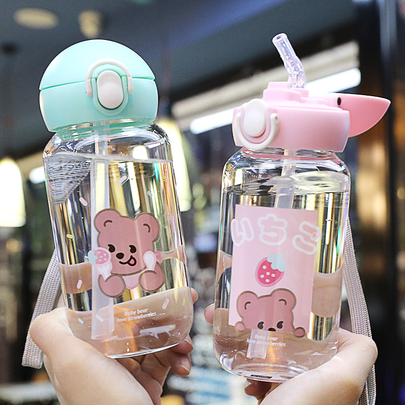 Kawaii Bear Glass Water Bottle JK2272