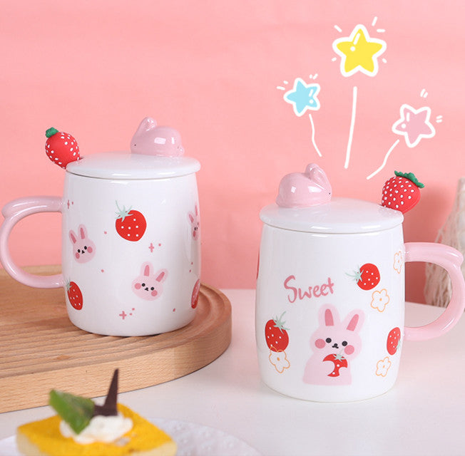 Sweet Strawberry Rabbit Mug Cup JK2799