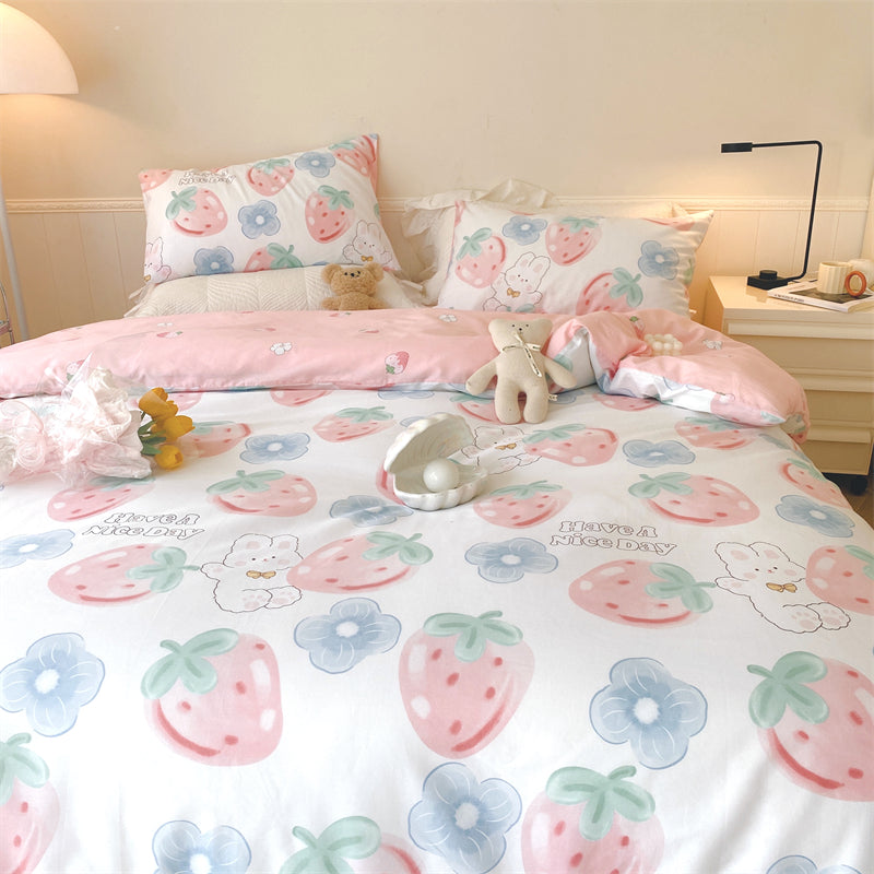 Pink Strawberry Rabbit Bedding Set PN5173