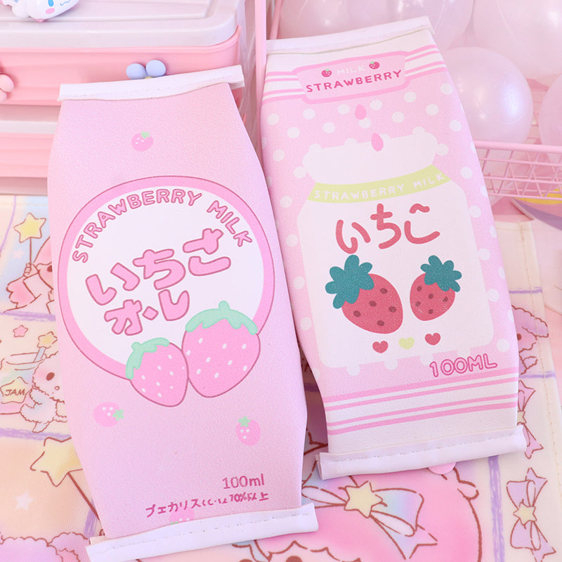 Kawaii Strawberry Milk Stationery Bag  JK1805