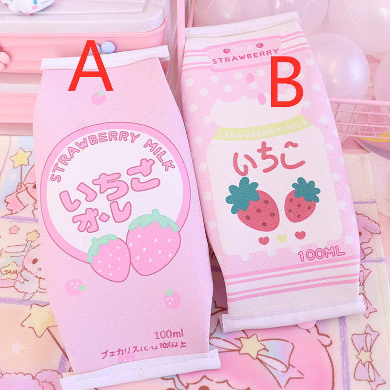 Kawaii Strawberry Milk Stationery Bag  JK1805